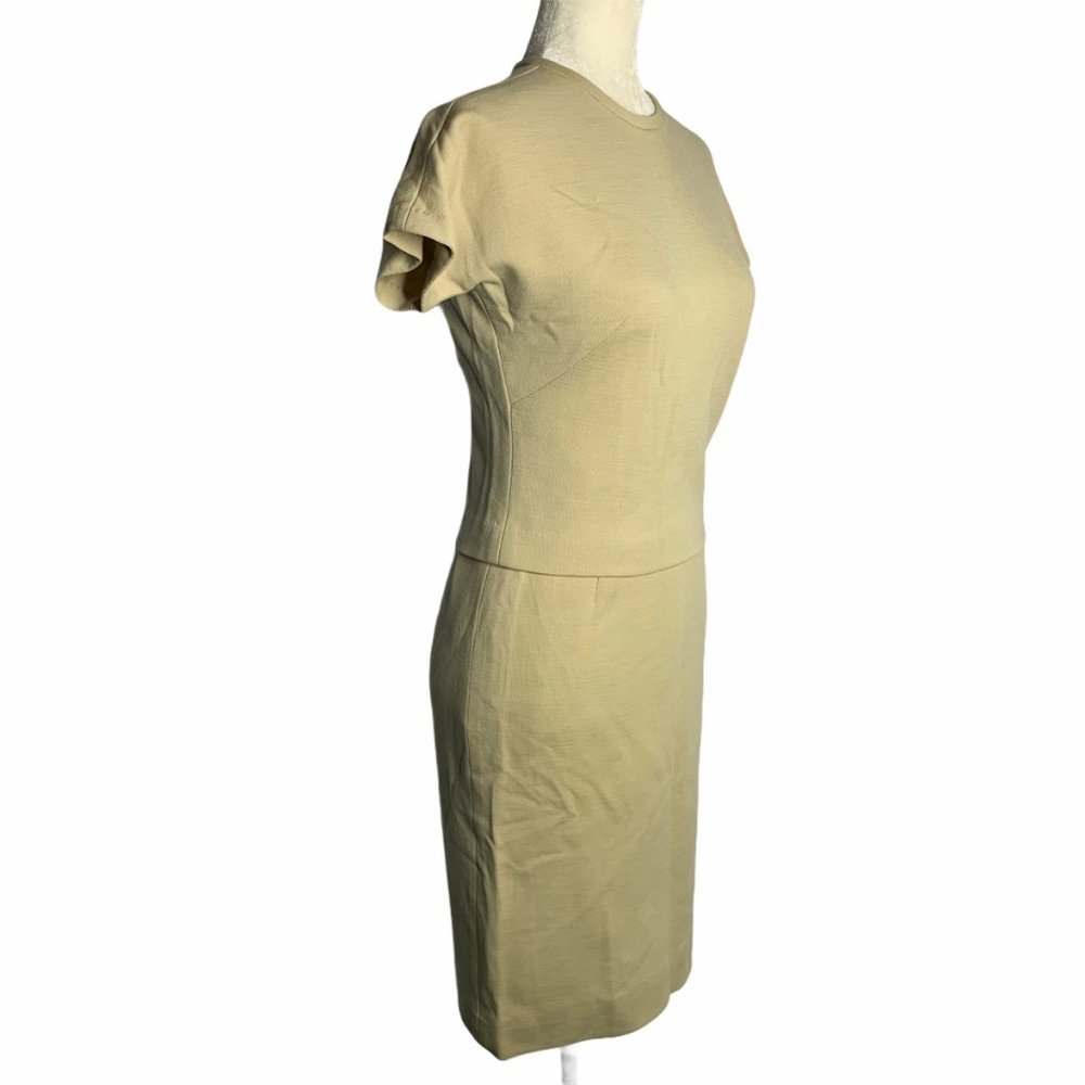 Vintage 50s Beige Knit Wool Skirt & Top Set 36PE - Picture 2 of 11
